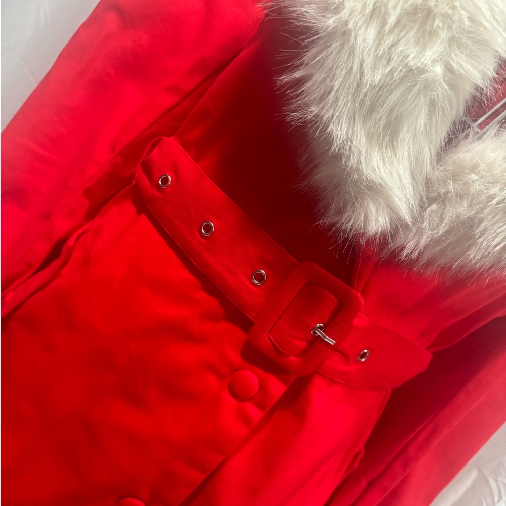 Santa Baby Holiday Jacket with removable faux fur collar (+Santa baby gloves) - Picture 4 of 6